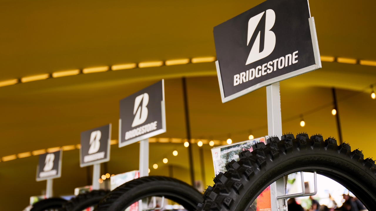 31 A selection of Bridgestone tyres on display at the ABR Festival