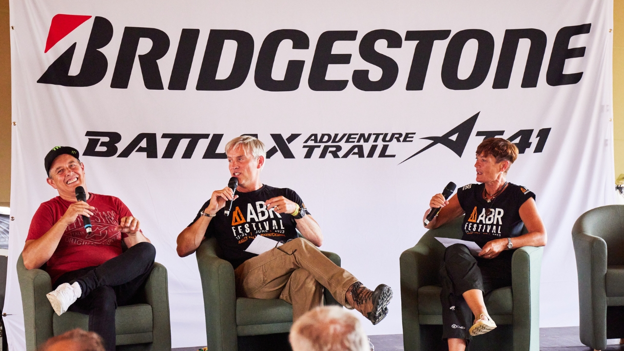 33 John McGuinness on the Bridgestone Stage at the ABR Festival