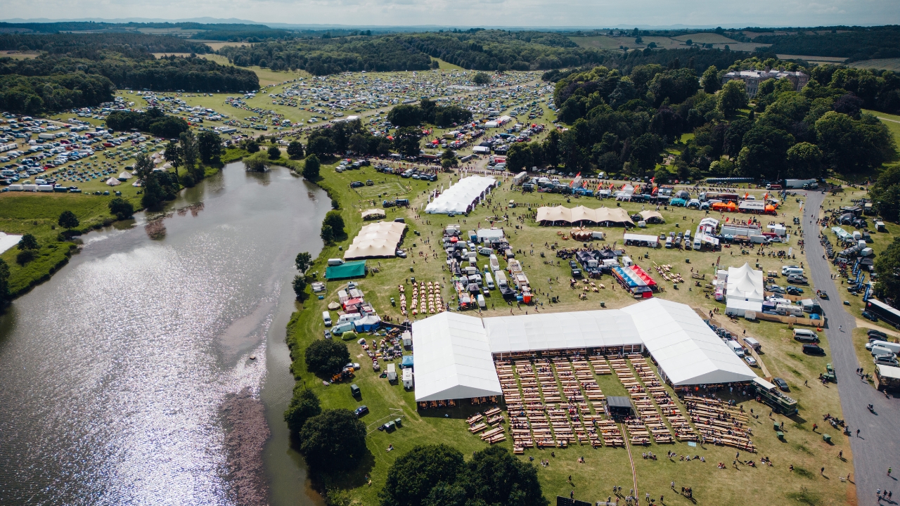 Drone photograph of the Adventure Arena at the ABR Festival