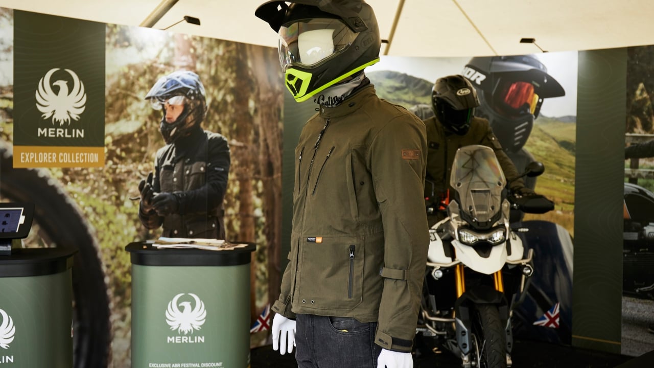 Merlin stand with helmets and boots on show