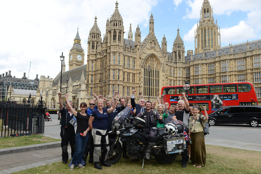 Rhys completed his incredible journey when he arrived at the Houses of Parliament