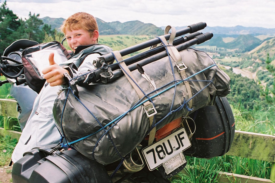 Rhys rode pillion with his father around New Zealand at the tender age of 11