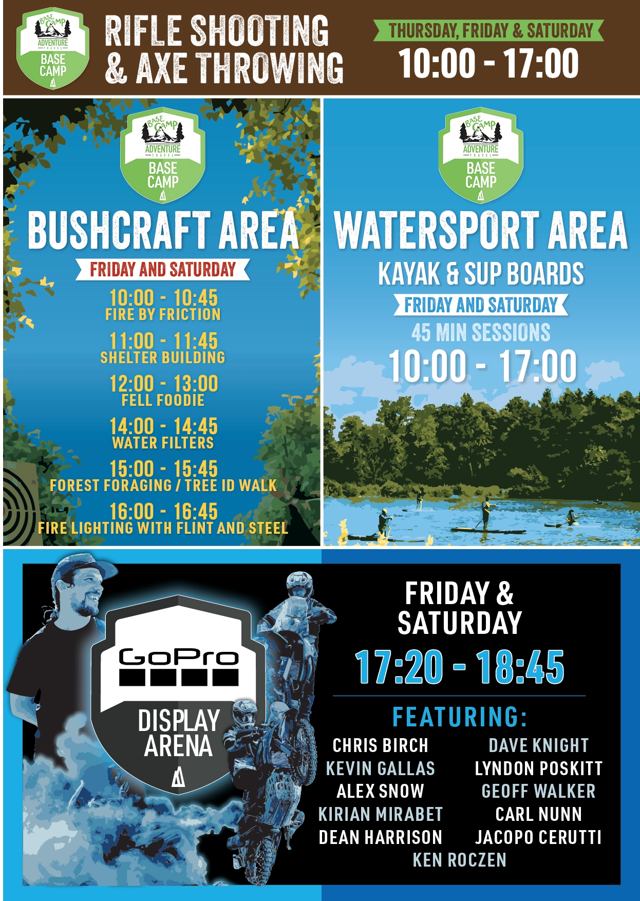 GoPro Display Arena | Bushcraft Area | Watersport Area GoPro Display Arena | Bushcraft Area | Watersport Area